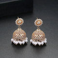 LUOTEEMI Traditional Ethnic Jewelry Jhumka Earrings New Designs Gold Tassel Jhumka Earrings India Jewelry