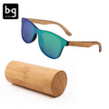 Wholesale in China Oem Unisex Custom Engraved Logo Mirror Frameless Rimless Polarized  Bamboo Wooden Sunglasses 2025
