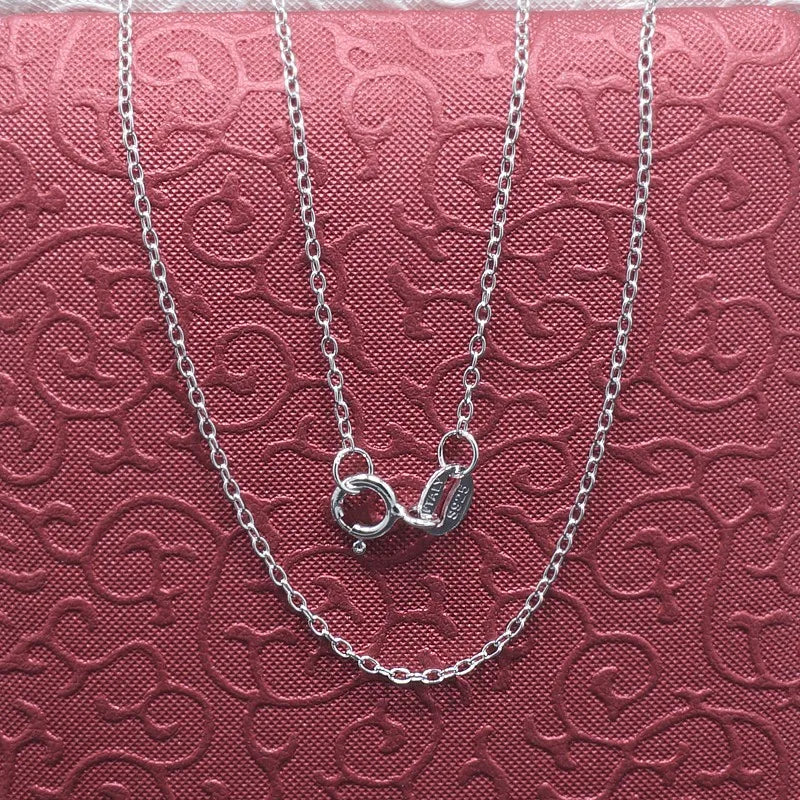JZSZ-015  Thin 1mm 925 Sterling Silver Chain Small Round Cable Women Necklace Link Chain for Necklace