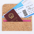 Custom Multiple Long RFID Leather UK Passport Wallet Cork Document Pouch with Letter Pattern for Credit Card Holder