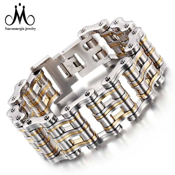Wholesale Silver Man Bracelet Jewelry Personality Link Chain Bike Bracelet Stainless Steel Jewelry