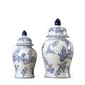 Wholesale Traditional Painting Blue and White Ceramic Temple Jar Porcelain Ginger Jar