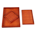 Wholesale Creative Handmade Japanese Style 18cm Rattan Wood  Serving  Plate