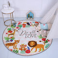Round Soft Customizable Animal Print Play Mat for Newborn Baby Crawling & Playtime Washable Polyester Kids Exercise Mat
