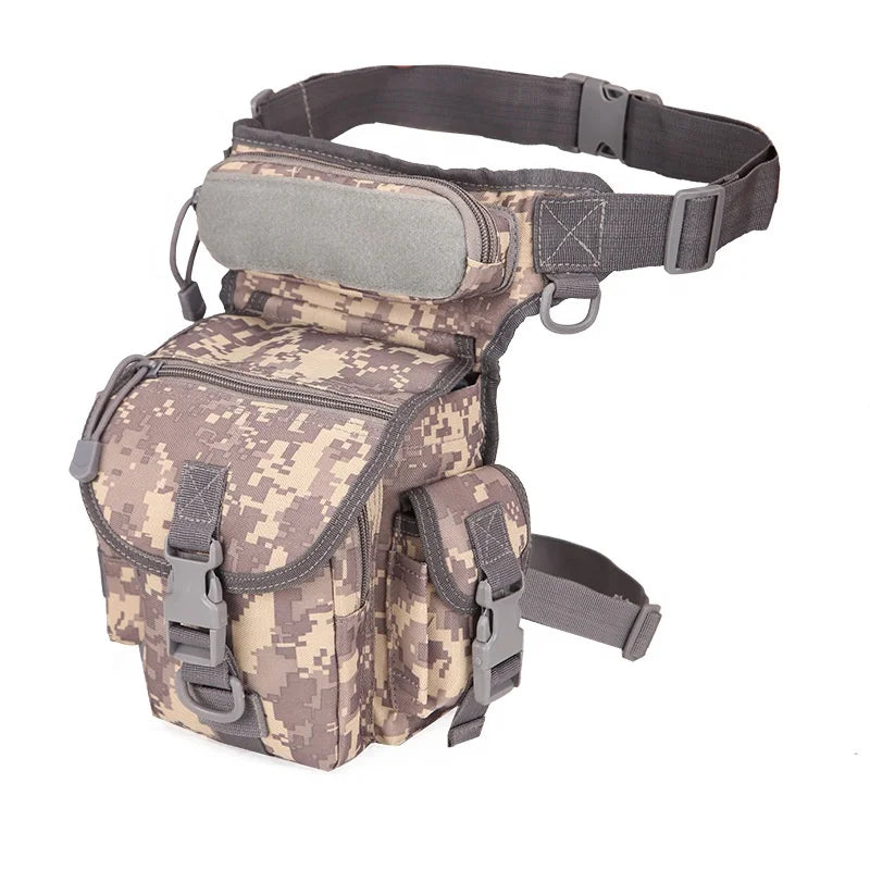 Wholesale Thigh Hip Outdoor Fanny Pack Drop Motorcycle Bike Tool Pouch Detachable Bottle Holder Camouflage Waist Leg Bag