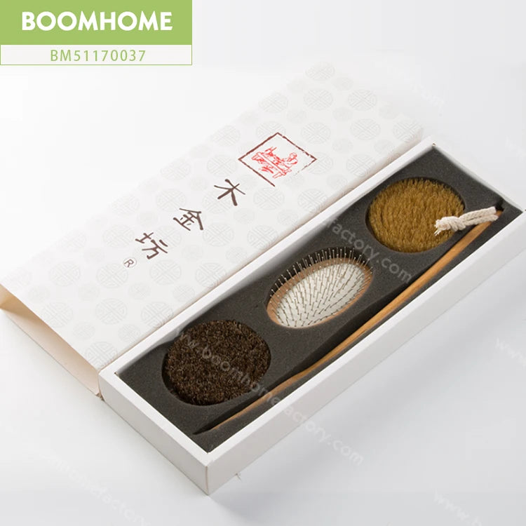 Bath Brush 2 In1100% Natural Bristle  Wooden Body Back Brush Wooden Massage Brush with  Long Handle Removeable