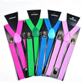Stock Wholesale Hip Hop Fashion Elastic Suspender Pajarita Belts for Adults Customized Color 100% Polyester Iron Buckle