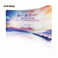 Portable Aluminum Frame Curved Wall Banner Stand Backdrop Tension Fabric Display with Dye Sublimation Printing