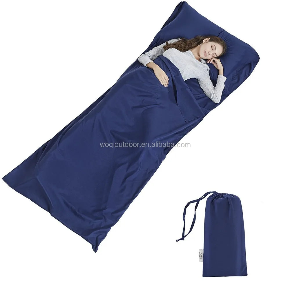 Woqi Travel and Camping Sleeping Bag Liner Comfortable Lightweight Roomy Travelling and Camping Sleeping Bag Prevent Dirty
