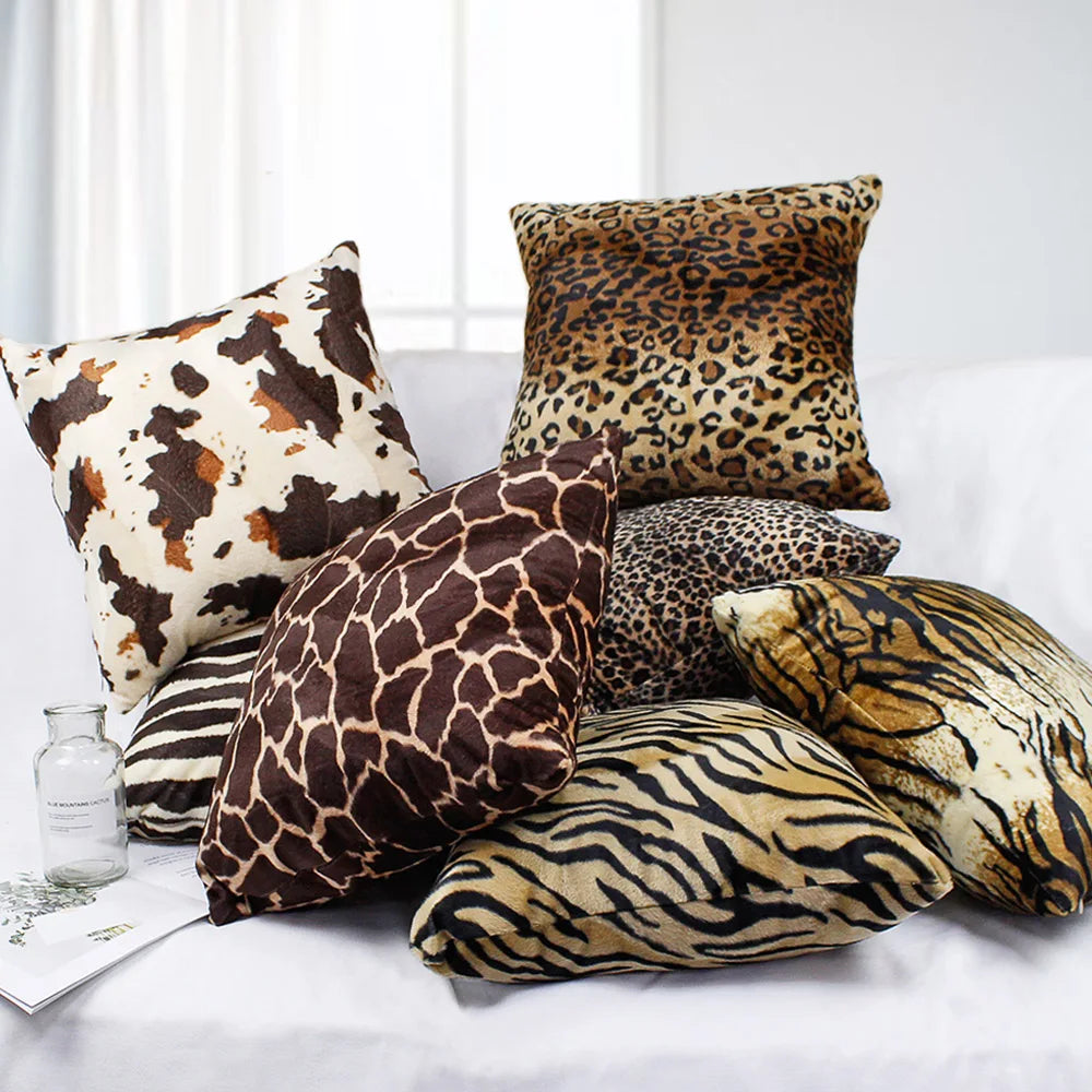 Car Animal Leopard Grain Cushion Cover Home Decor Wholesale Cushion Custom Printing Seat Cushion Pillow Case  Decorative