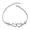 Silver Box Chain Infinity Heart Shape Lady Bracelet