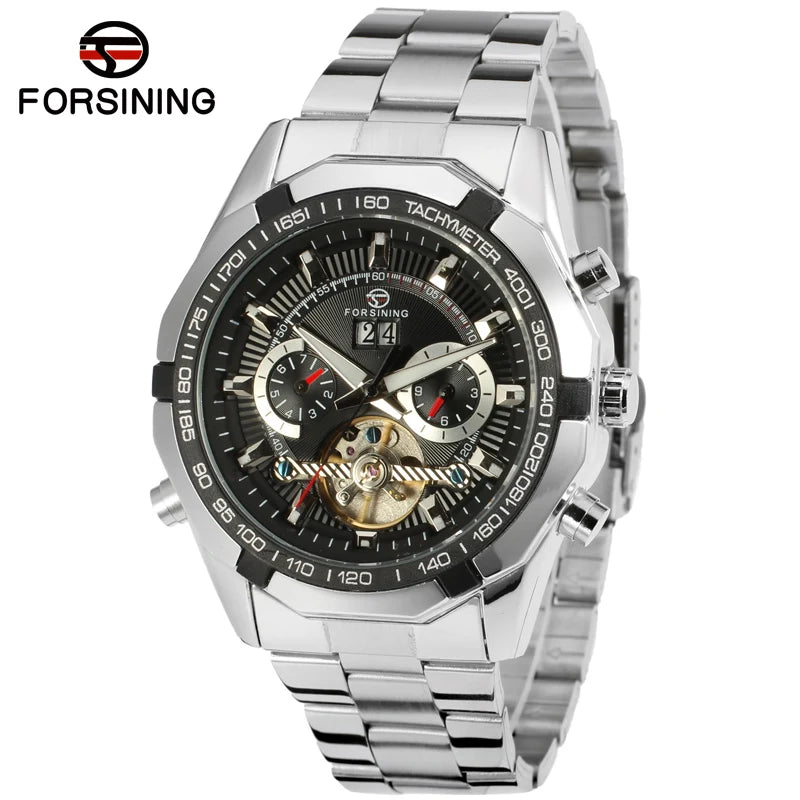 Large Face Quality Forsining Tourbillon Automatic Watches Men Gift  Business Mechanical Tourbillion Skeleton Fly WristWatches