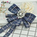 New 2021 Fancy Fabric Ribbon Rhinestone Brooch for Lolita College Style Garments WBRC-004