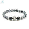 Adjustable 8mm Natural Gemstone Bead Bracelet Healing Crystal Yoga Bangles for Men and Women Fashion Stretch Bracelet