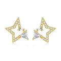 LUOTEEMI CZ Stone Stud Earrings for Women Shinning Star Shape a AA Stone Korean Small Cute Earring Women Fashion Jewelry