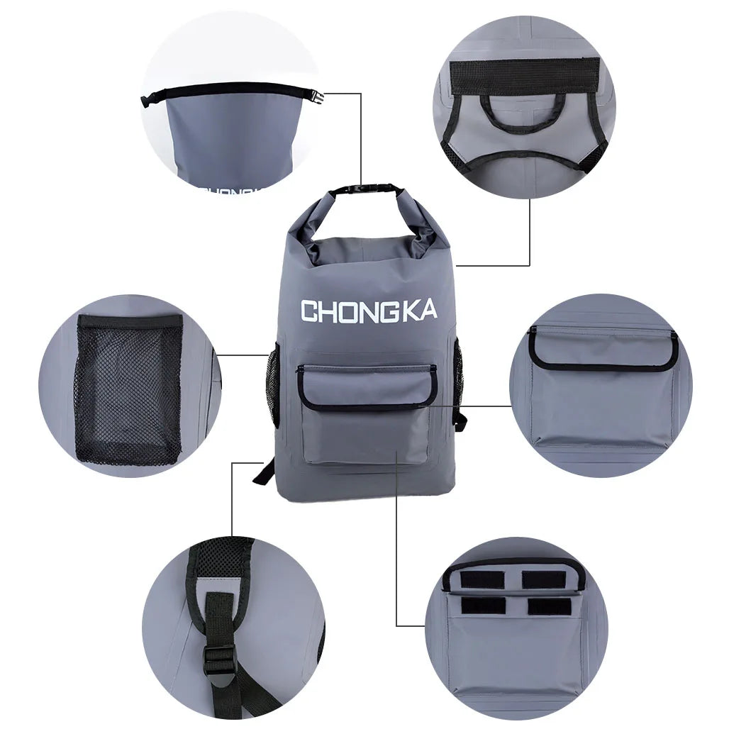 500D Tarpaulin PVC 20L 30L Dry Backpack Bag Waterproof Foldable Backpack