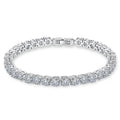 LUOTEEMI Women Luxury Jewelry Classic Design AAA+ Round 0.5 Carat Cubic Zircon Diamond Tennis Bracelet