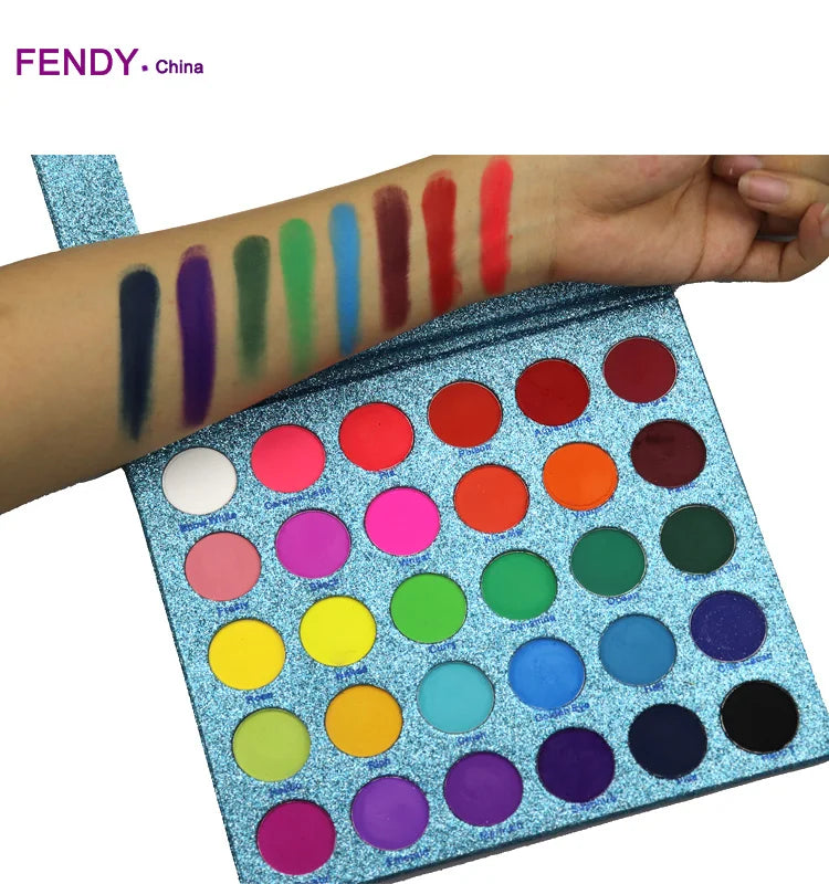 2021 New High Pigment Beautiful Best Formula 30 Colors Makeup Blue Glitter Eyeshadow Palette Custom logo