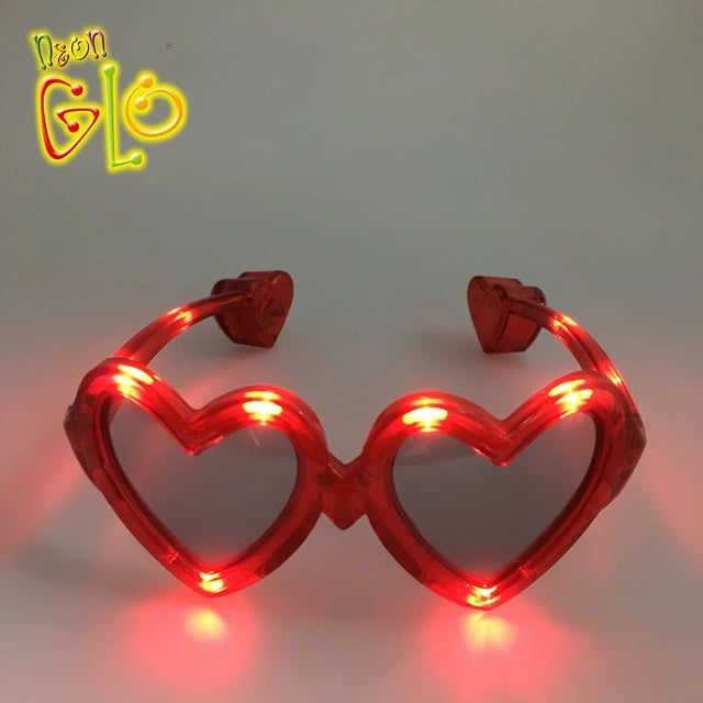 LED Heart Glasses PC Material Wedding & Valentine's Day Favors Glowing Party Decorations Guangdong Brand K30994 Neon-Glo