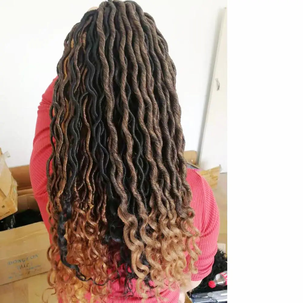 For Ombre Faux Locs Crochet Braid Hair Extension for Black Women Synthetic Braiding Hair Made of High-Temperature Fiber