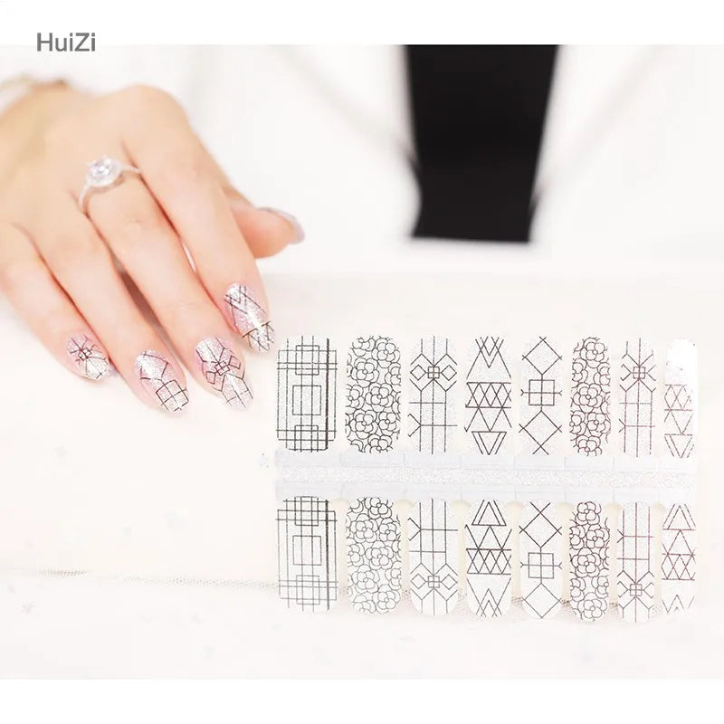 Korea Style Nail Sticker Wraps Adhesive Gel Nail Polish Strips DIY Nail Art Decoration Stickers