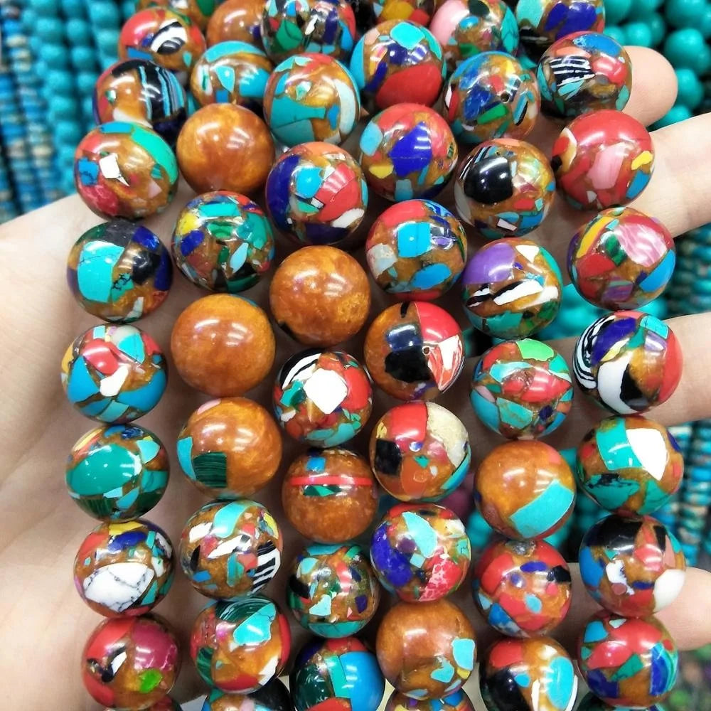 New Fashion Synthetic Imperial Jasper Beads Multicolor Loose Semi-Precious Stone for Light Weight Jewelry Making
