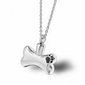 Dog Pet Memorial Jewelry Stainless Steel Cremation Urn Necklace Pendant  Jewelry GHP074