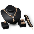 Dubai Gold Plated Alloy Jewelry Set Arabic Necklace Women's Wedding Engagement Anniversary Gift for All Occasions