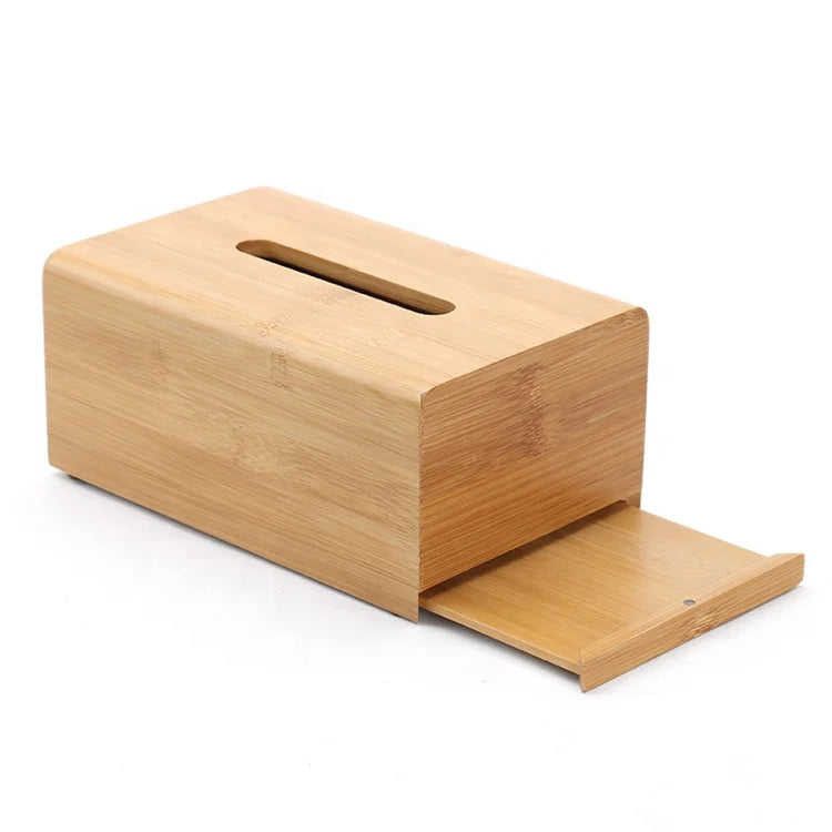 Classical Hot Sell  Creative Handmade  Eco-friendly 22 cm Rectangle  Bamboo Tissue  Box