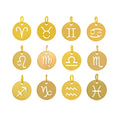 Romantic DIY Stainless Steel Zodiac Pendant Charms 18K Gold Plated Unisex for Necklace or Bracelet Gift Idea RANOVEO