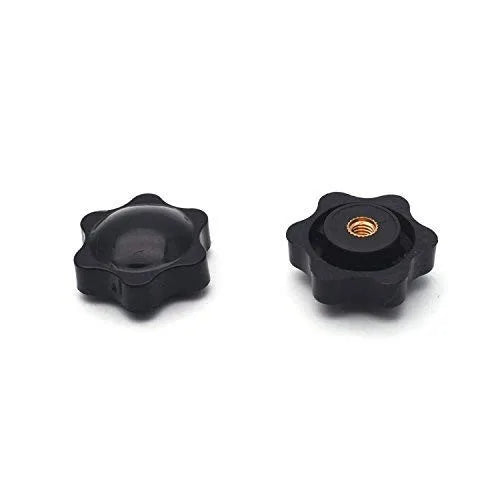 Black Galvanized/Passivated Plastic M6 Thread Star Shape Clamping Hand Knob Nut for Healthcare Machines