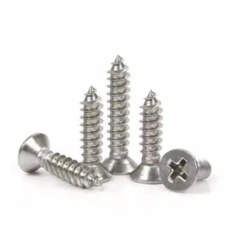 DIN7982 Metric Stainless Steel 304/316 Cross Recessed Countersunk Head Self-tapping Screw