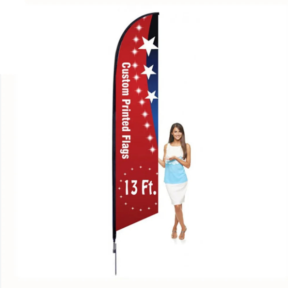 Factory Direct Sale Outdoor Promotion Heat Transfer Printing Teardrop Feather Flags Banner for Sport Event