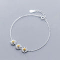 Fashion Lovely Silver Daisy Flower Charm Bracelets for Women 925 Sterling Silver Jewelry Wholesale