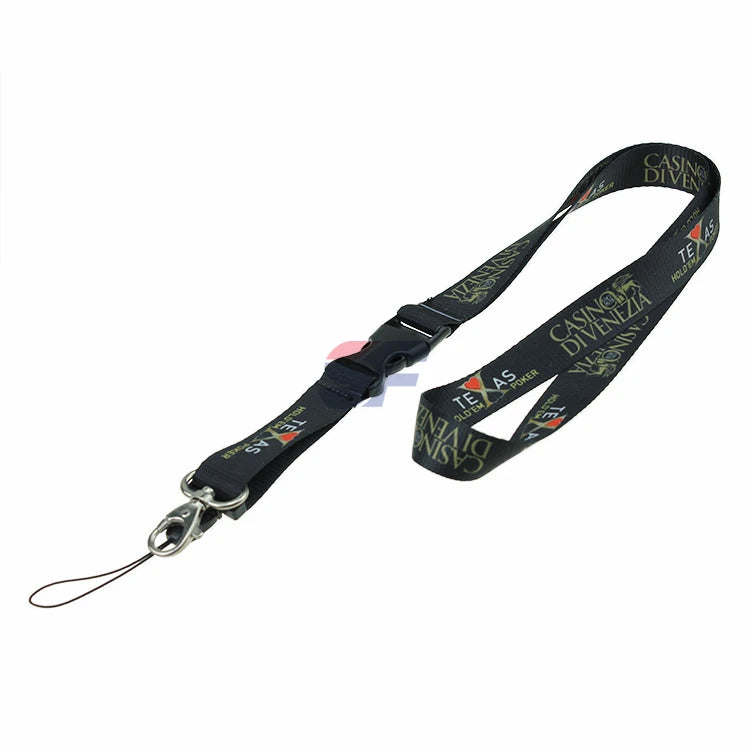 Askpet Custom Logo Heat Transfer/Silk Screen ID Neck Strap Personalised Adjustable Polyester Lanyard Coloured PMS Color 2-Sided