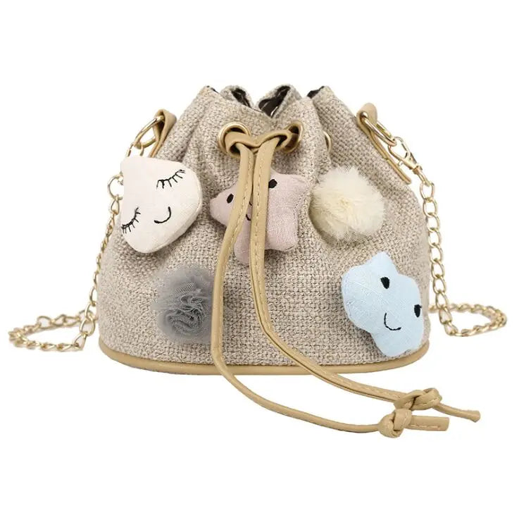 Fur Ball PU Leather Italy Handbag Straw Rattan Drawstring Knit Handbags Summer Women Bags Clear Crossbody Bag  Ladies Handbag