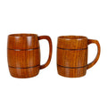 Classical  Natural Jujube Wood Handmade Large Beer Mug with Handle