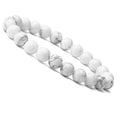 Unisex 8mm Natural Howlite Semi-Precious Healing Crystal Bracelet Gorgeous Stretch Beaded for Anniversaries
