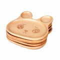 Cute Creative Natural Beech Wood Handcrafted Cartoon Rabbit Shaped Dessert Plate for Kids Picnic Use