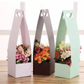 Long Square Flower Paper Gift Carrier with Embossing Matt Lamination & UV Coating-Luxury Foldable Packaging
