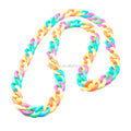 Candy Color Neon Fluorescence Buddhism Unisex Acrylic Butterfly Chain Link Rainbow Hiphop Anniversary Necklace-Fashionable