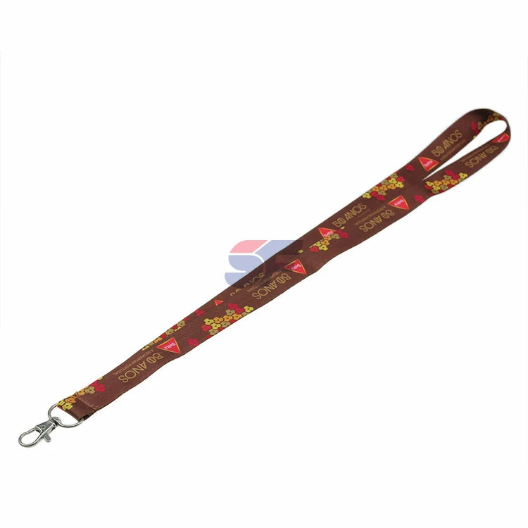 Polyester Dye Sublimation Printed Washable Lanyard Strap with Double Bulldog Clip