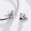 Jiagelin 925 Sterling Silver Bracelet with Cute Bee Animal Charm Bead Loose Metals Material Customizable Color