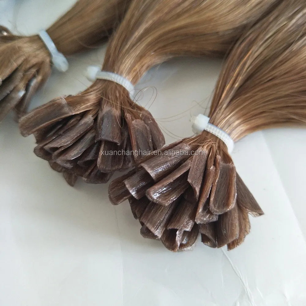Long-Lasting Brown Keratin Hair Extensions U Tip Human Hair Nail Tip Hair Extensions