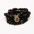 Mala Beads 108 Beads Prayer Wrist Wrap Yoga Meditation Jewelry Black Stone Charm Bracelet