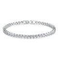 LUOTEEMI Wholesale Luxury Platinum Plated Genuine Round Clear CZ Bridal Wedding Women Tennis Chain Bracelet