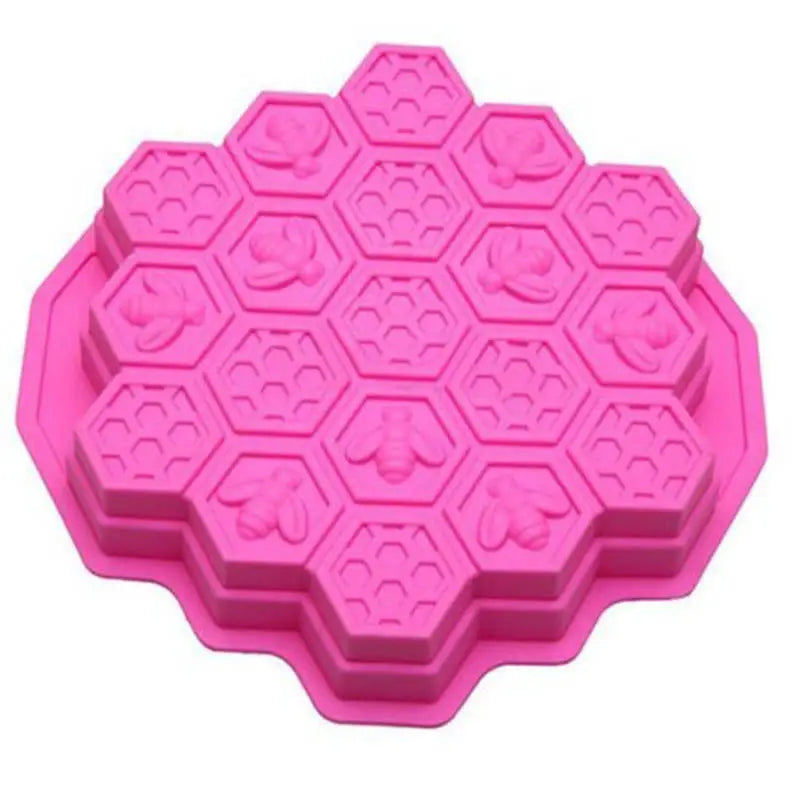 19 Cell Honey Comb Bees Mould Beeswax Ice Jelly Silicone Pan Cellular Silicone Mold