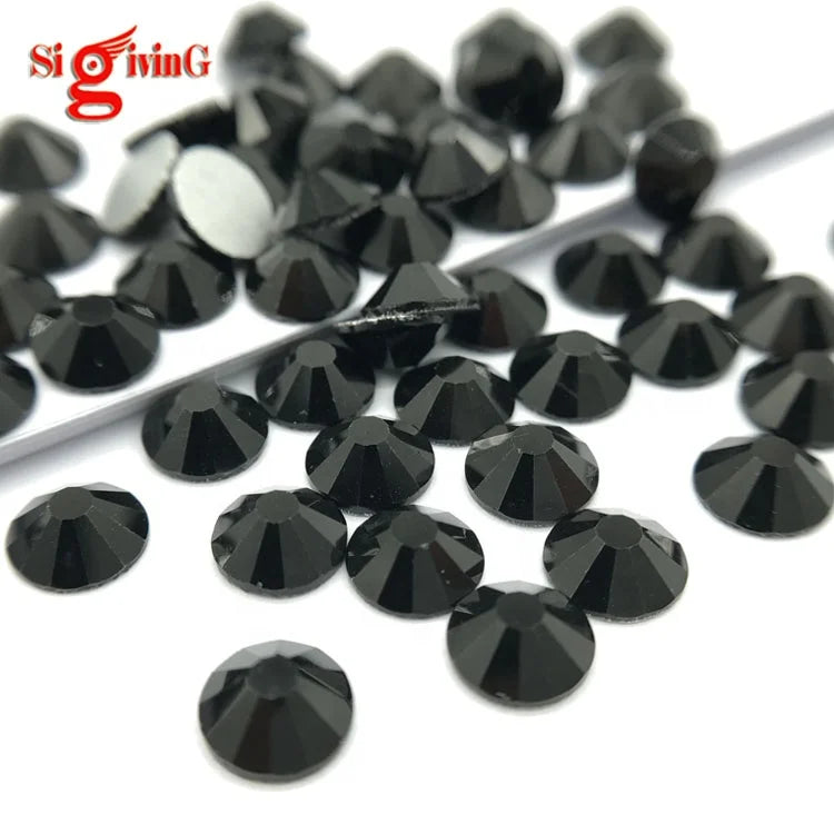 Bling Bling Sparkling 1440pcs Non-hot Fix Rhinestones clear Jet  Flat Back Glass Crystal SS20 for Dance Wear