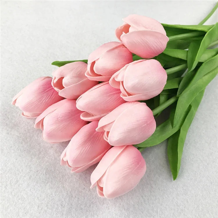 D1199  Flowerking Crafts Factory Colorful Artificial Flower Plastic Fabric Artificial Tulips For Home Decoration
