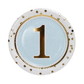 Wholesale Eco-Friendly Disposable 250gsm Blue Gold Rim 9 Inch Biodegradable Compostable Paper Plates